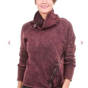 Distressed super soft cotton fleece top